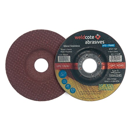 Weldcote Multi-Purpose Wheel 51/85/8-11 Wa36-Q-Bf Steel T27 Inox-Solid Mpw 10247